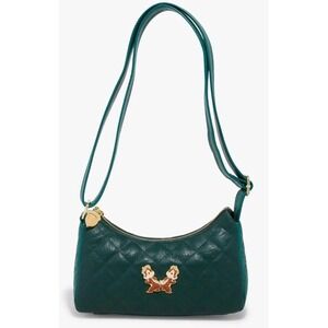 NWT Loungefly Disney Chip and Dale‎ Forest Green Quilted Crossbody Bag